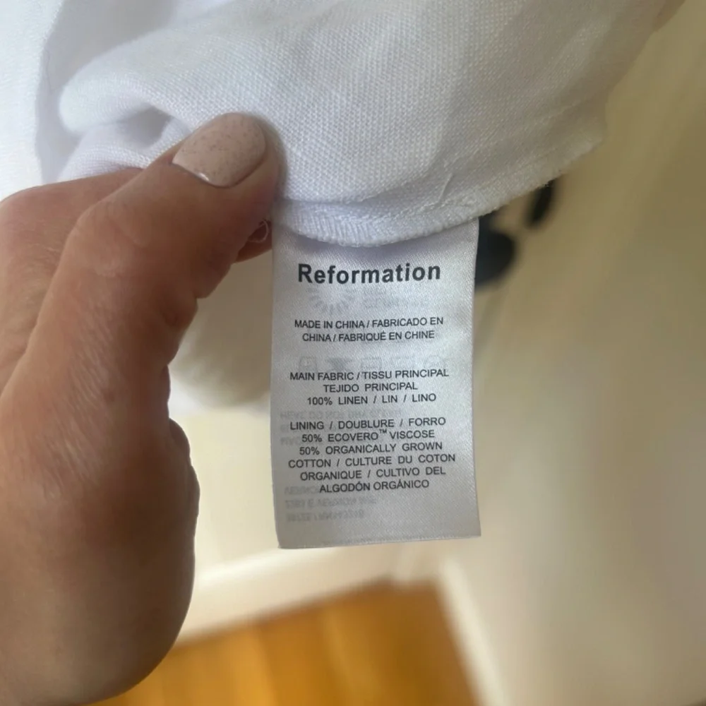 Reformation Abigail Linen Top - White - Size 8 - Picture 5 of 5